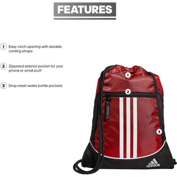 Unisex Alliance 2 Sackpack, Team Power Red, One Size